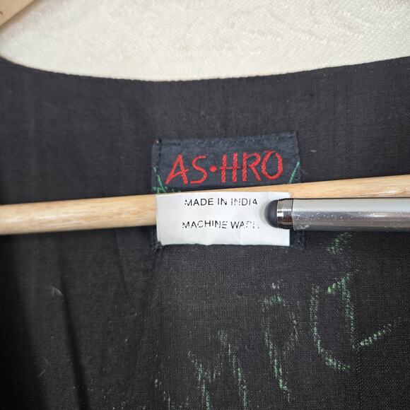 VTG Ashro Africa Map Print Vest sz M Brown Black 100% Cotton Back Adj Belt - Picture 13 of 15